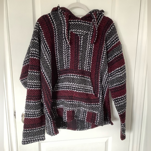 Grey, red and black design shrug sweater - Picture 1 of 3